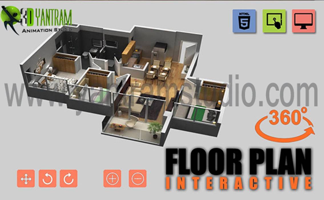 Virtual Reality Floorplan By Yantram Development- Vegas, USA Yantram Animation Studio Corporation Espacios comerciales Cerámico Clínicas