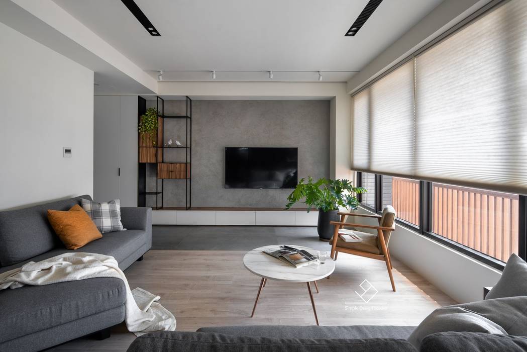 電視主牆 極簡室內設計 Simple Design Studio Modern living room