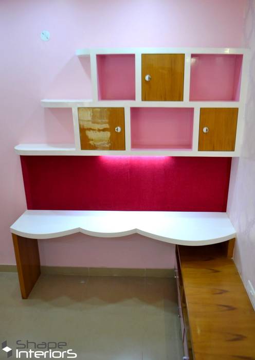 Kids study table Shape Interiors Teen bedroom Engineered Wood Transparent kids room,shape interiors