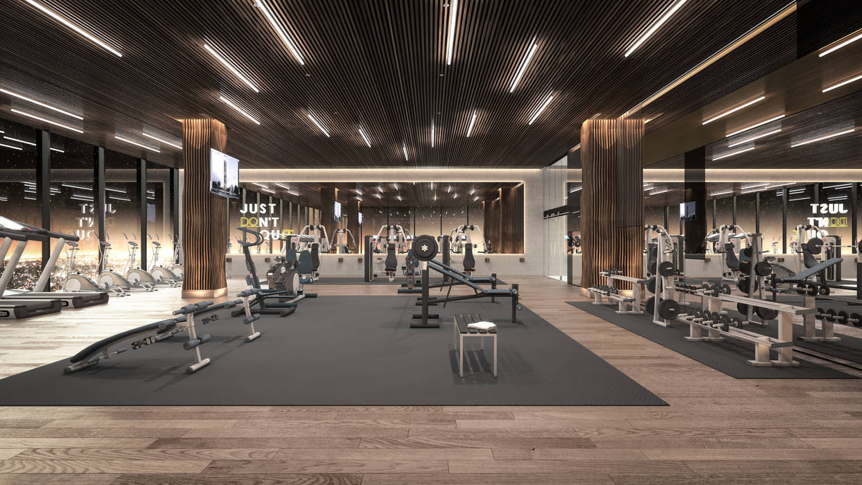 Skadia Luxury Towers , Rapzzodia Interiorismo Rapzzodia Interiorismo Modern gym Wood Wood effect