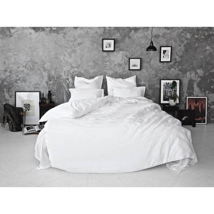 Sateen Duvet Set - White Bedroommood Scandinavian style bedroom Cotton Red bedroom,bedding,sheets,pillows,sheet,sleep,sleeping,bedroommood,sateen,percale,Accessories & decoration