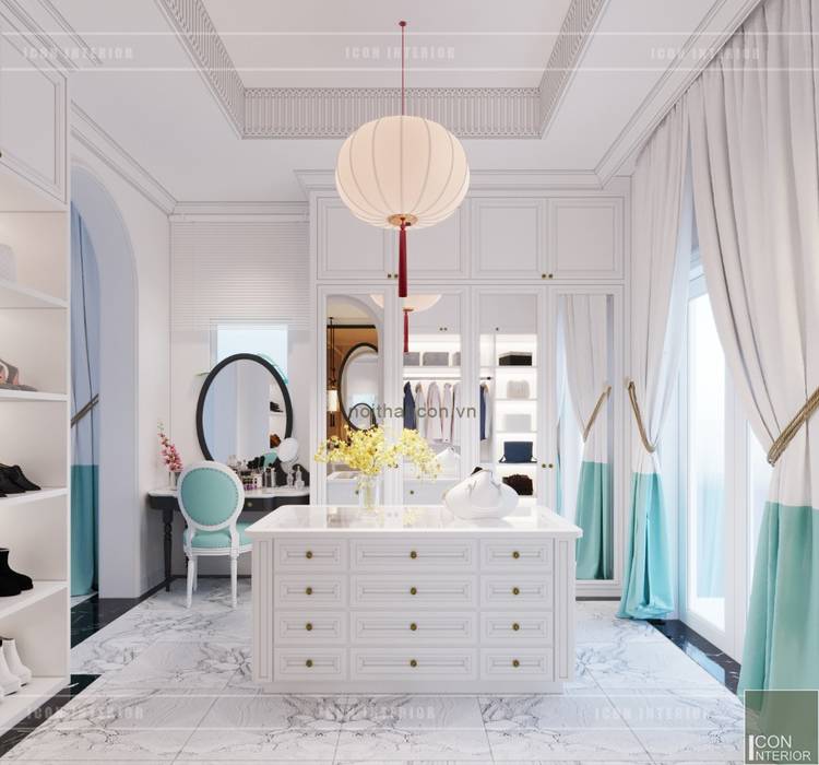 Thiết kế biệt thự theo phong cách Đông Dương - Vẻ đẹp giá trị thời gian, ICON INTERIOR ICON INTERIOR Dressing room