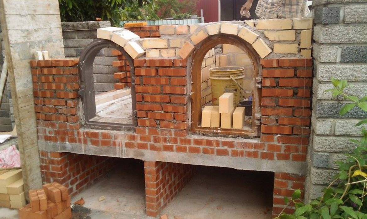 嘉義中埔的披薩窯製作, 安居住宅有限公司 安居住宅有限公司 Commercial spaces Bricks Gastronomy