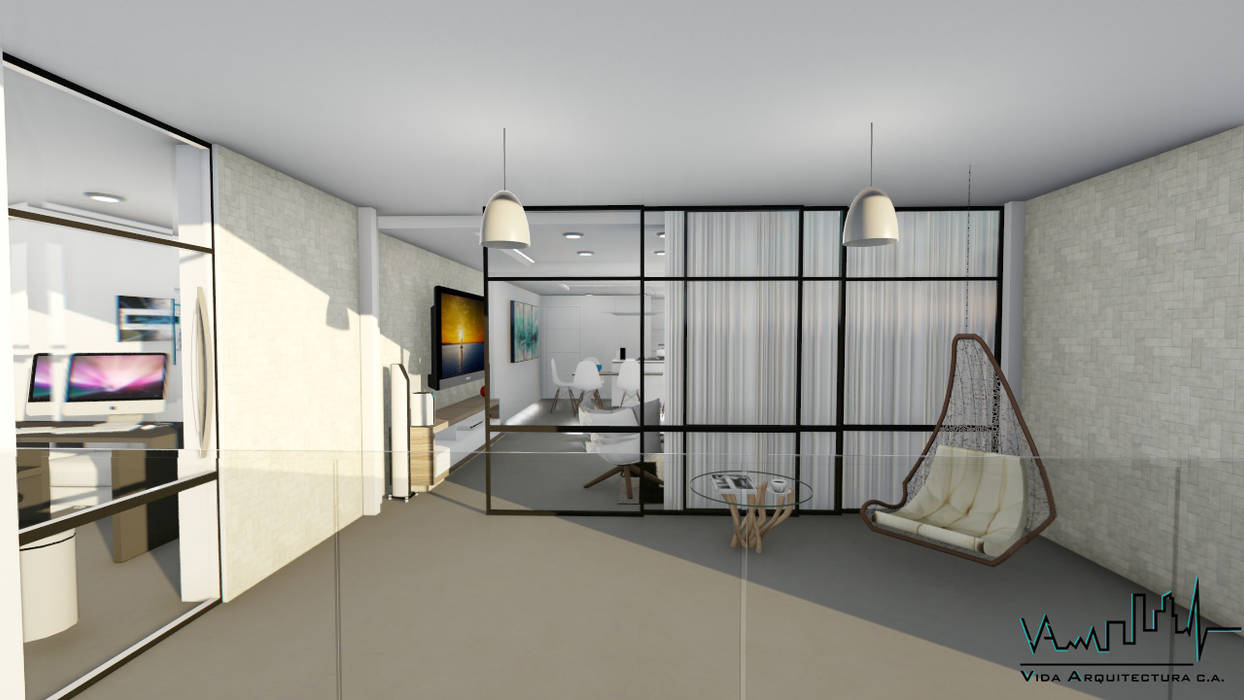 Remodelacion y diseño interior para apartamento, Vida Arquitectura Vida Arquitectura 平屋頂