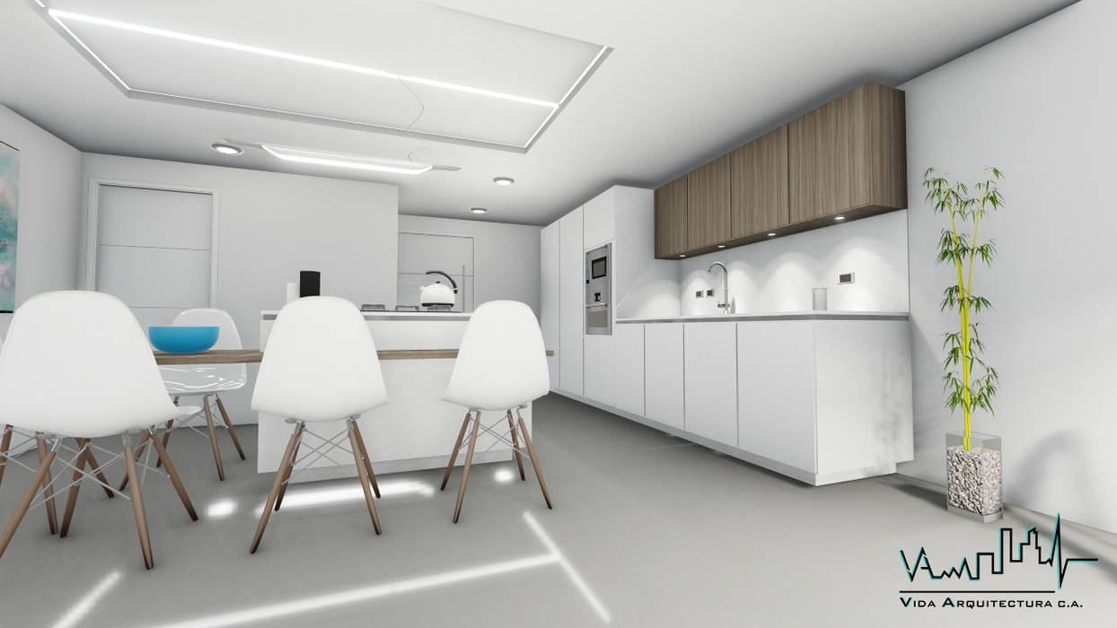 Remodelacion y diseño interior para apartamento, Vida Arquitectura Vida Arquitectura Muebles de cocinas