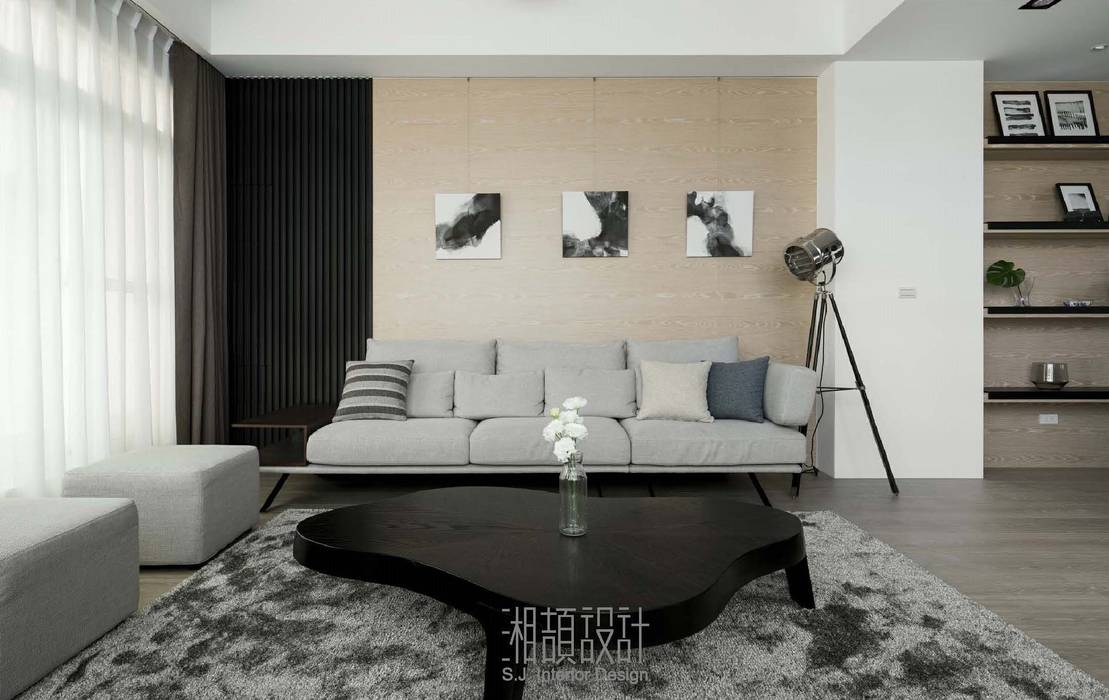 和風感十足的客廳風格 湘頡設計 Minimalist living room