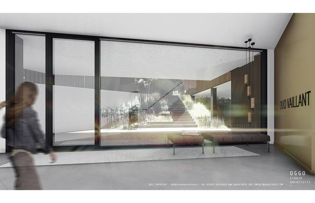 3D view OGGOstudioarchitects, unipessoal lda 모던스타일 주택 collective housing,​Vaillant