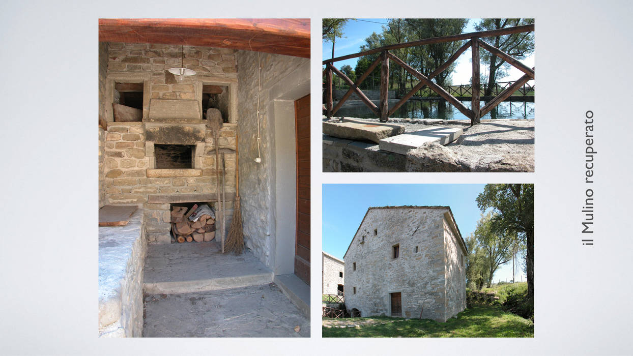 Recupero dell'antico mulino ad acqua Studio Architetto Alessandro Barciulli Casa di campagna Pietra ristrutturare casa,casa in pietra,pietra,progetto recupero,casa di campagna