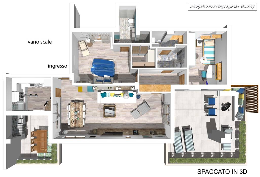 Casa di Marco, Nocera Kathia rendering progettazione e design Nocera Kathia rendering progettazione e design Case in stile mediterraneo