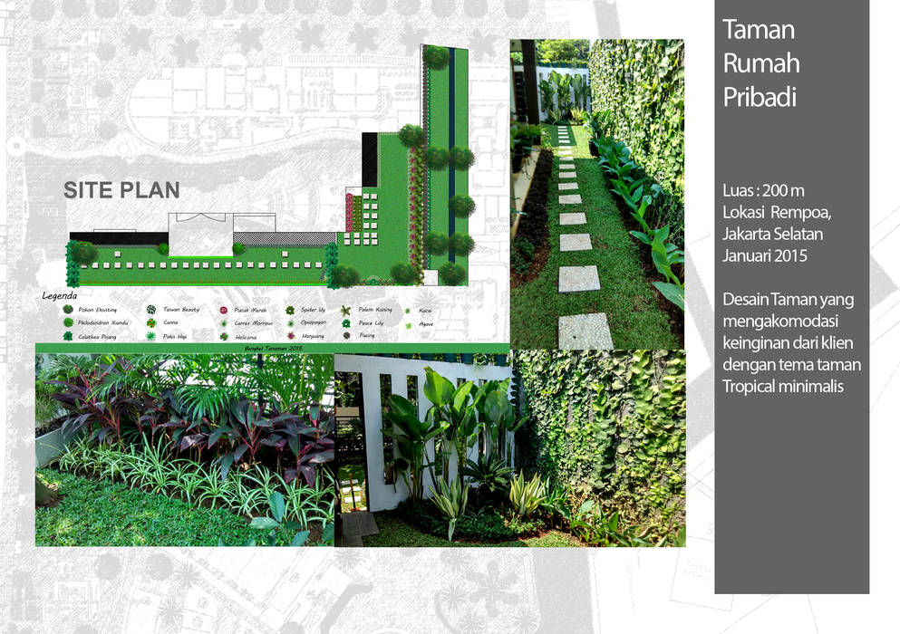 Taman Rumah Pribadi, Tanggerang, Bengkel Tanaman Bengkel Tanaman Front garden