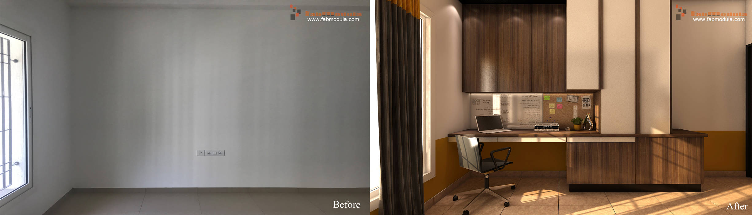 Before and after home interiors, Fabmodula Fabmodula