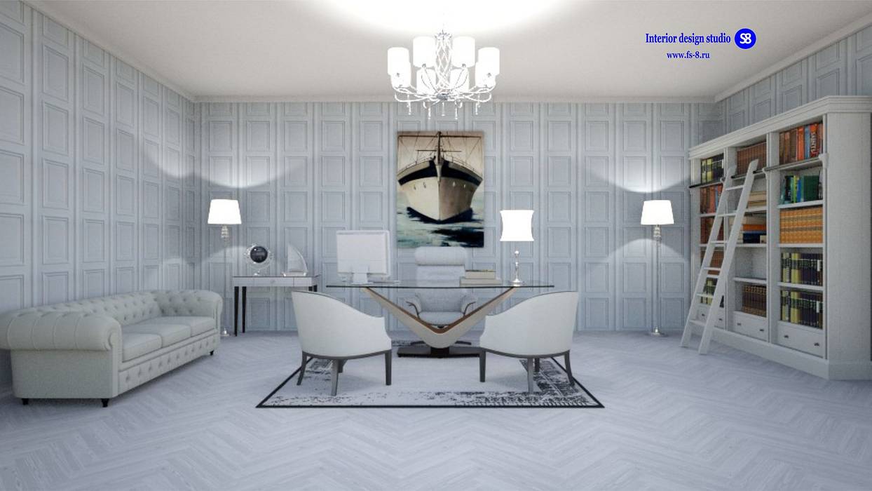 Office in Art Deco style, "Design studio S-8" 'Design studio S-8' مساحات تجارية مكاتب ومحلات