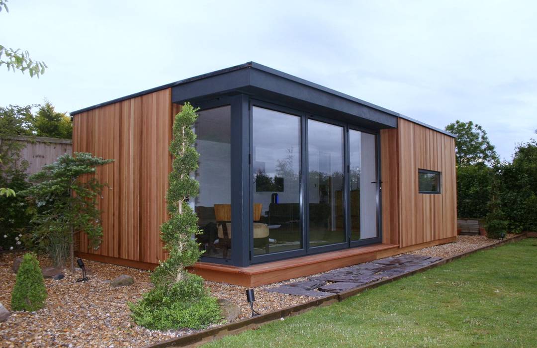 Cedar Clad Garden Room, apodo designs apodo designs Espaces commerciaux Bureaux