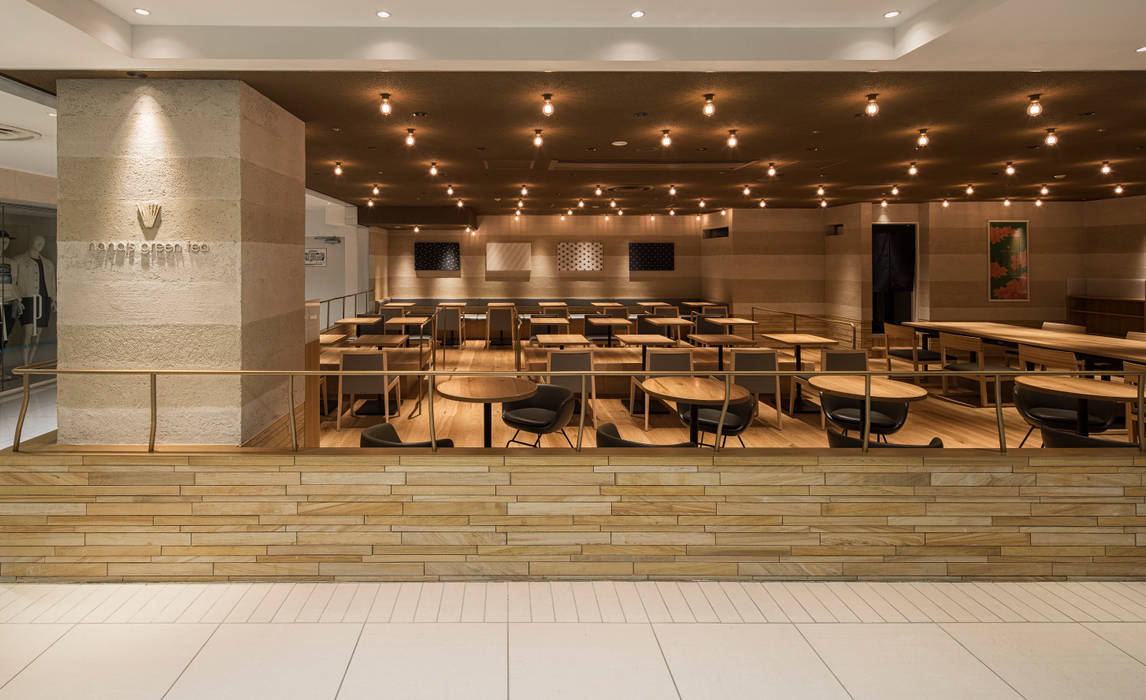 Nana S Green Tea 柏高島屋ステーションモール店 株式会社kamitopen一級建築士事務所 モダンなレストラン 木 木目調 Homify