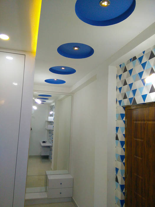Mr Ravi Kumar PVR Meadows 3BHK Villa, Enrich Interiors & Decors Enrich Interiors & Decors Modern corridor, hallway & stairs Lighting