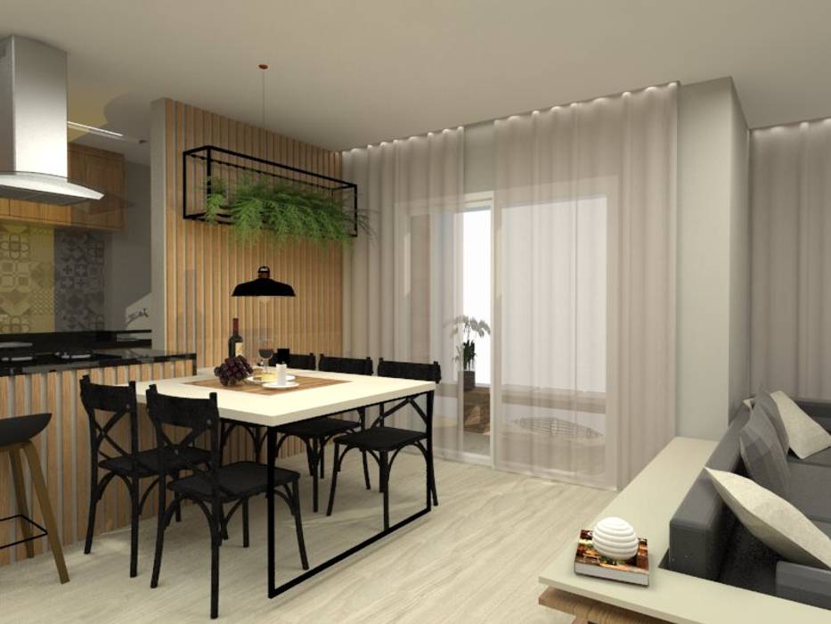 Apartamento , Bruna Ferraresi Bruna Ferraresi Modern Dining Room MDF