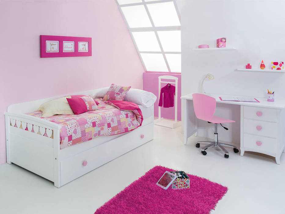 Dormitorio infantil Corazones. bainba.com Mobiliario infantil-Juvenil Habitaciones de niñas Madera Acabado en madera mobiliario que ahorra espacio,mobiliario infantil,muebles originales,muebles infantiles,habitaciones niña