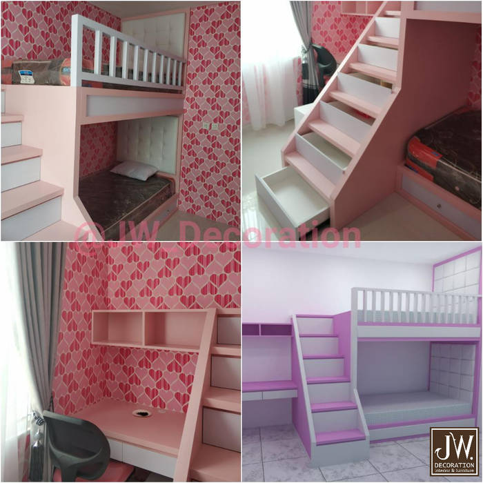 Pak Irwan, Serpong Paradise , JW Decoration JW Decoration Kamar Tidur Minimalis Kayu Lapis Beds & headboards