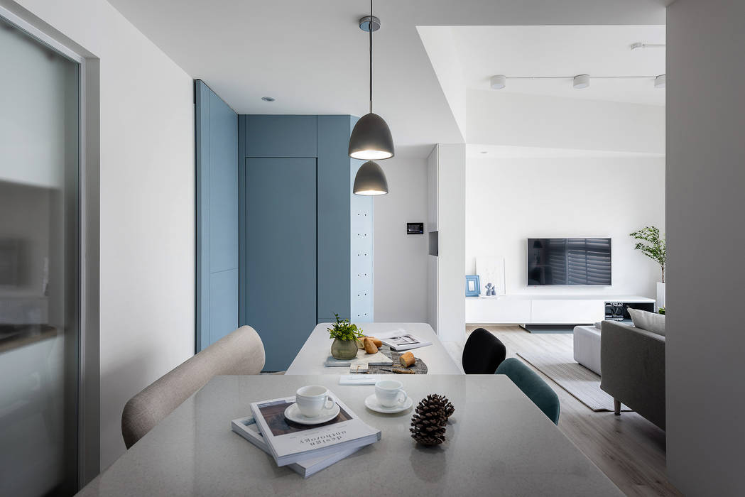 Water Blue, 寓子設計 寓子設計 Scandinavian style dining room