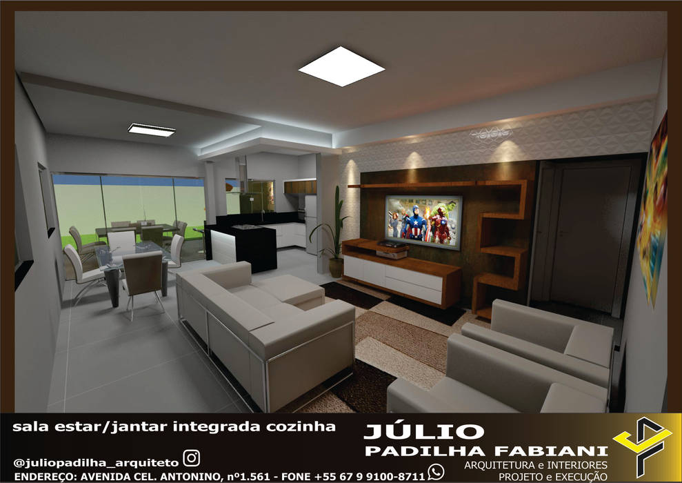 Sala de estar Júlio Padilha Fabiani - Arquiteto Salas de estar modernas