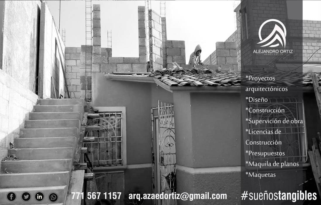 Proyectos arquitectónicos y construcción en Pachuca y sus alrededores " Arq. Alejandro Ortiz " ARQUITECTO ALEJANDRO ORTIZ Casas unifamiliares Concreto