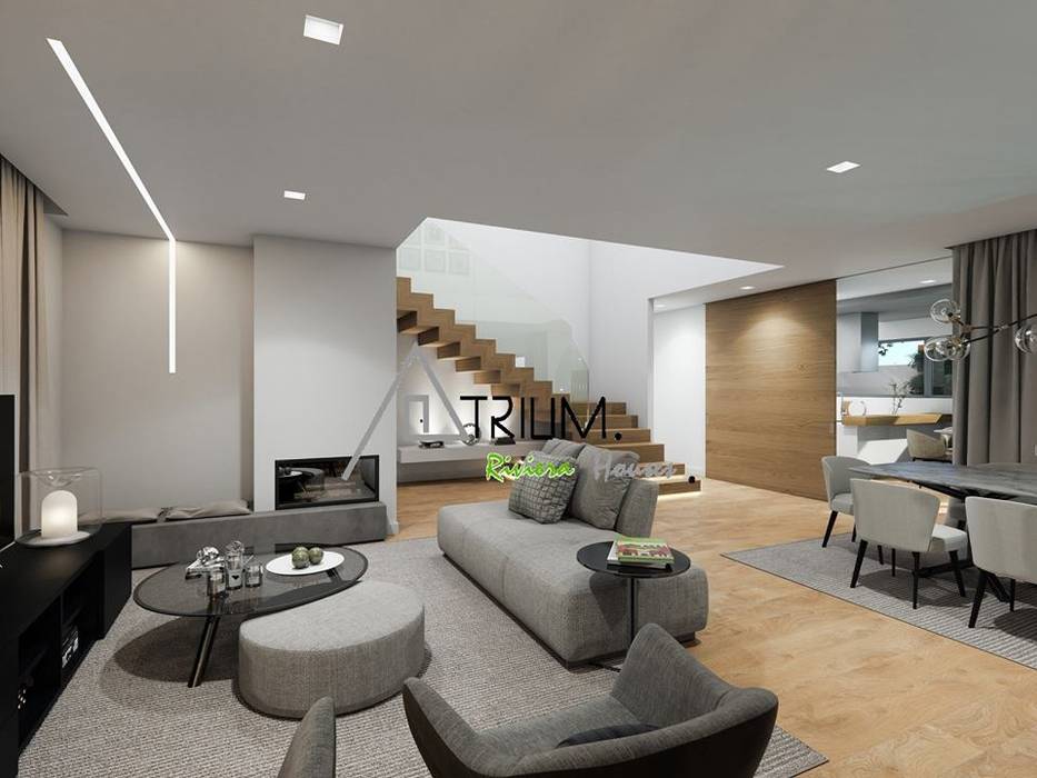Single house - Cascais, Atrium Projetos e Construção Atrium Projetos e Construção Modern living room