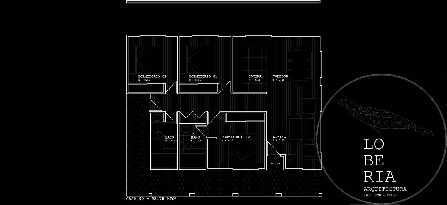 Diseño de Casa 93 por Lobería Arquitectura, Loberia Arquitectura Loberia Arquitectura