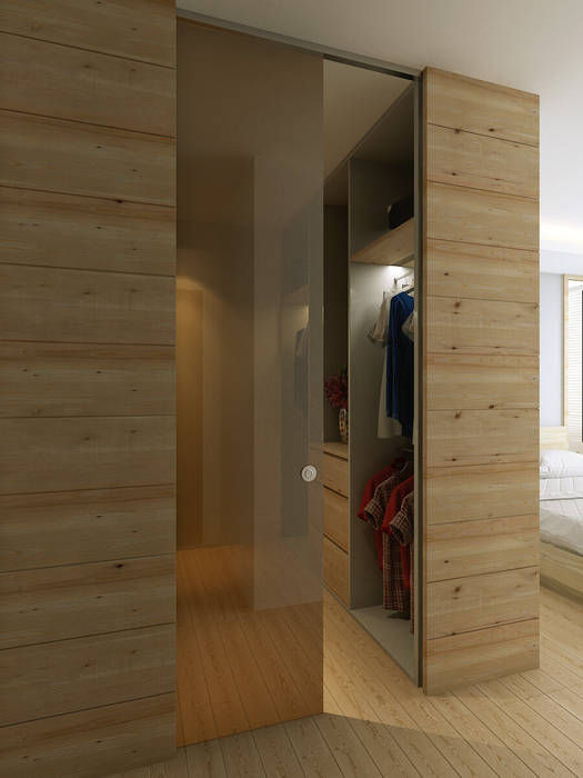 Walk In Wardrobe Scandinavian Style Bedroom By Singapore Carpentry