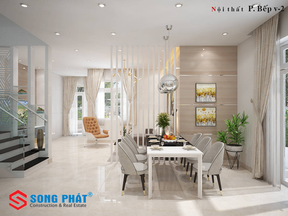 Thiết kế nội thất nhà 3 tầng trong dự án lovera park, Công ty Thiết Kế Xây Dựng Song Phát Công ty Thiết Kế Xây Dựng Song Phát Espacios comerciales Oficinas y Tiendas