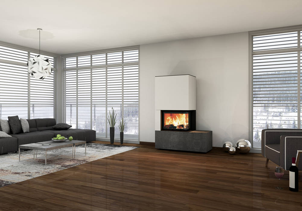 neocube - modern style of fire / Die Heizkaminserie mit stilvoller Keramikverkleidung, CB-tec GmbH CB-tec GmbH Modern living room Fireplaces & accessories