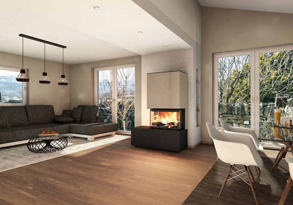 neocube - modern style of fire / Die Heizkaminserie mit stilvoller Keramikverkleidung, CB-tec GmbH CB-tec GmbH Modern living room Fireplaces & accessories