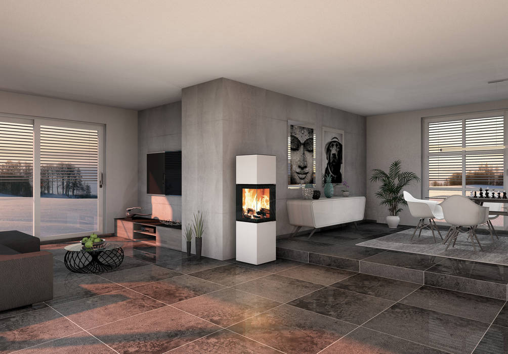 neocube - modern style of fire / Die Heizkaminserie mit stilvoller Keramikverkleidung, CB-tec GmbH CB-tec GmbH Modern living room Fireplaces & accessories