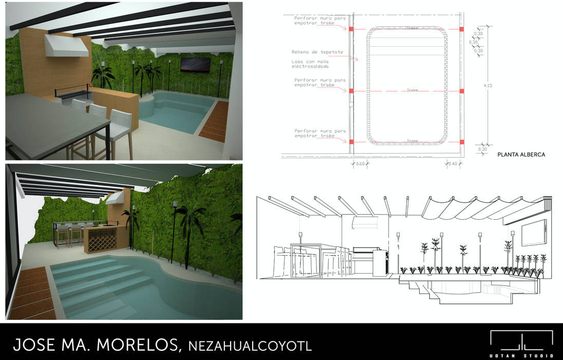 REMODELACION DE RESIDENCIA , GLIPHO arquitectura GLIPHO arquitectura 모던스타일 수영장 우드 + 플라스틱