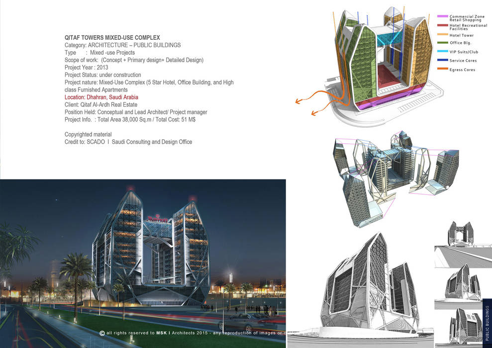 Qitaf Towers Studies MSK-architects Modern Study Room and Home Office Glass architect,architecture,exterior design,office building,icon,hotel,saudi arabia