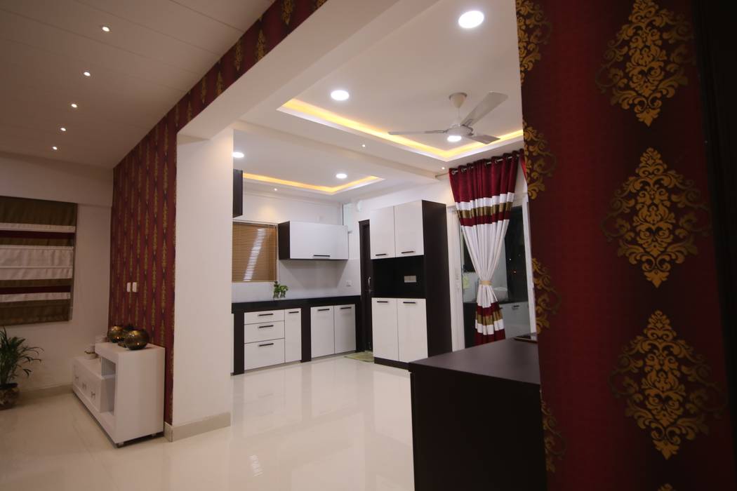 Begonia Homes | 2BHK | Semi Furnished Home, Enrich Interiors & Decors Enrich Interiors & Decors Asyatik Yemek Odası Kontraplak