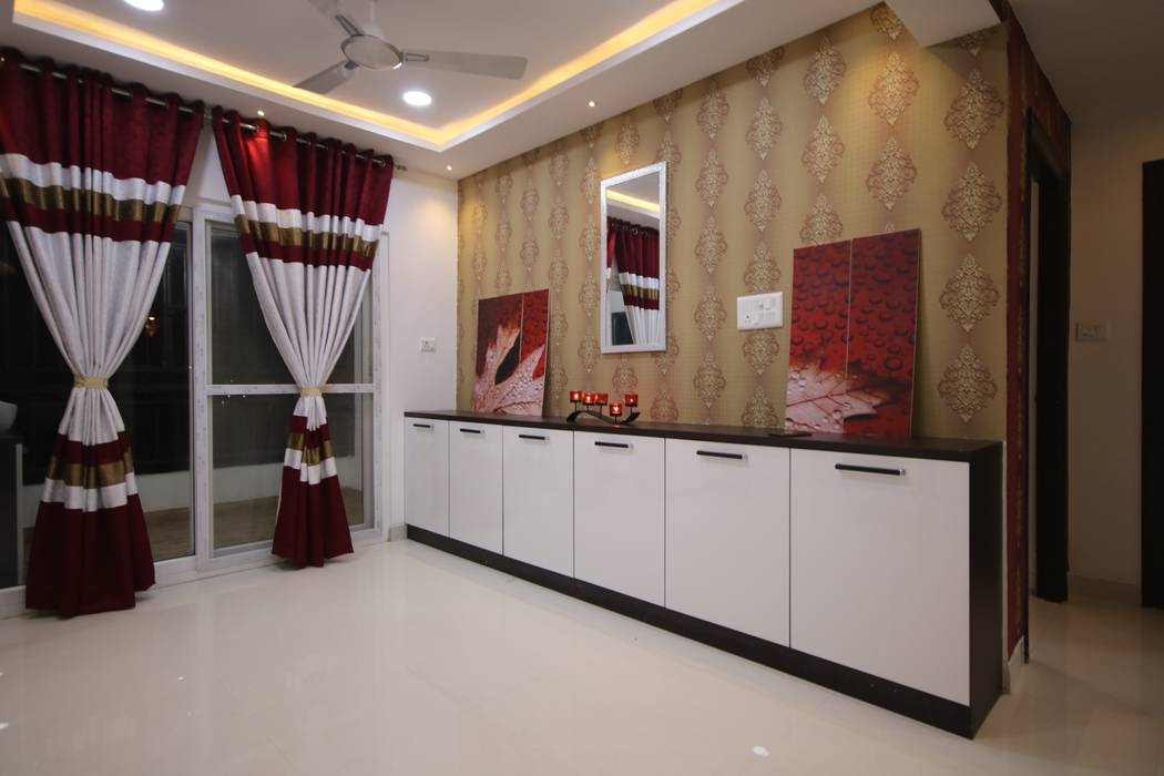 Begonia Homes | 2BHK | Semi Furnished Home, Enrich Interiors & Decors Enrich Interiors & Decors 아시아스타일 다이닝 룸 합판