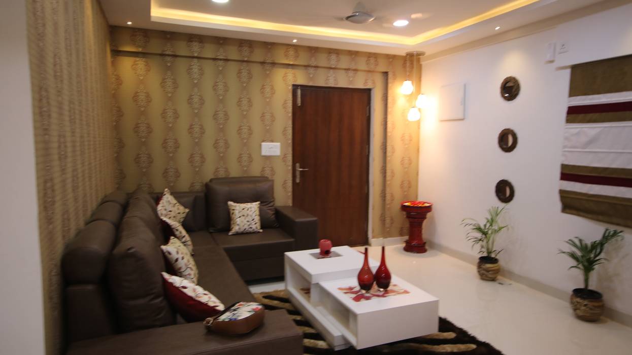 Begonia Homes | 2BHK | Semi Furnished Home, Enrich Interiors & Decors Enrich Interiors & Decors Azjatycki salon