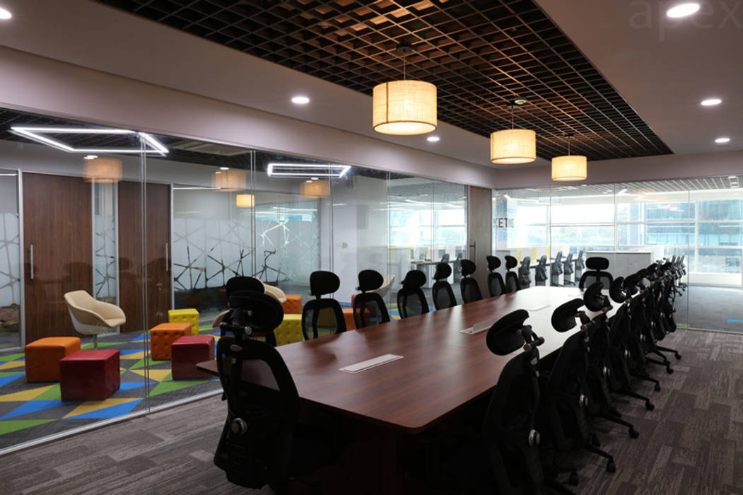 Conference room Apex Project Solutions Pvt. Ltd. Commercial spaces Plywood Commercial Spaces