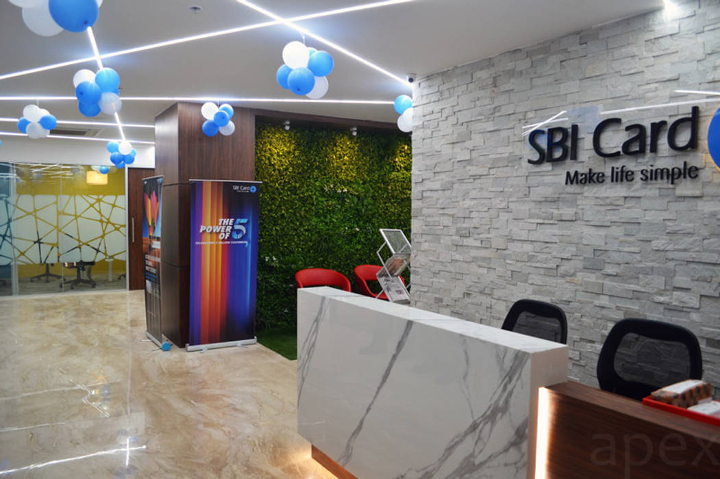 Office area reception Apex Project Solutions Pvt. Ltd. Commercial spaces Marble Commercial Spaces