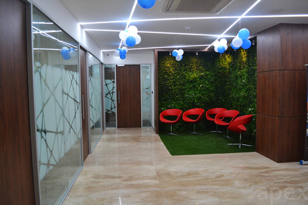 Office area reception Apex Project Solutions Pvt. Ltd. Commercial spaces Plastic Commercial Spaces
