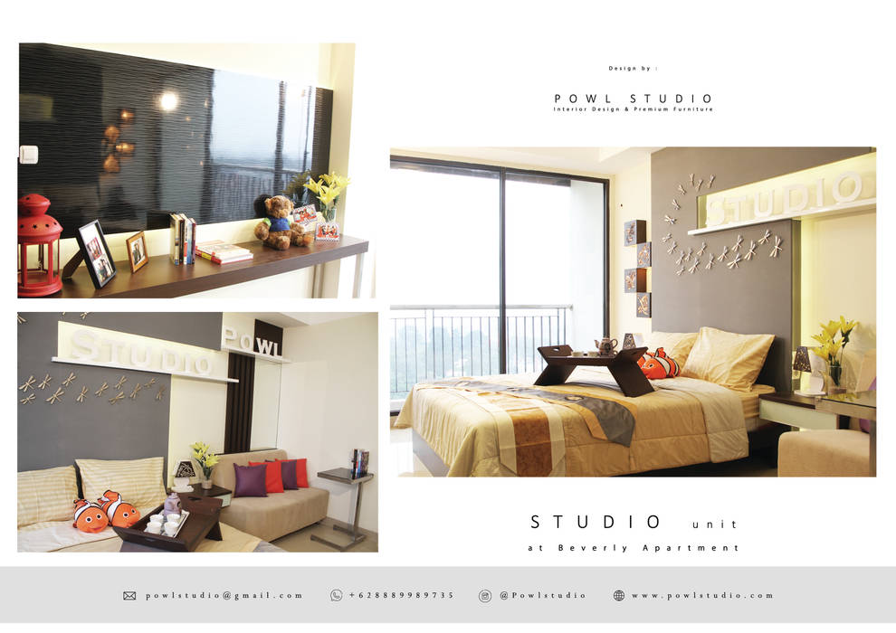 BEVERLY - Apartment Tipe Studio B, POWL Studio:modern oleh POWL Studio, Modern