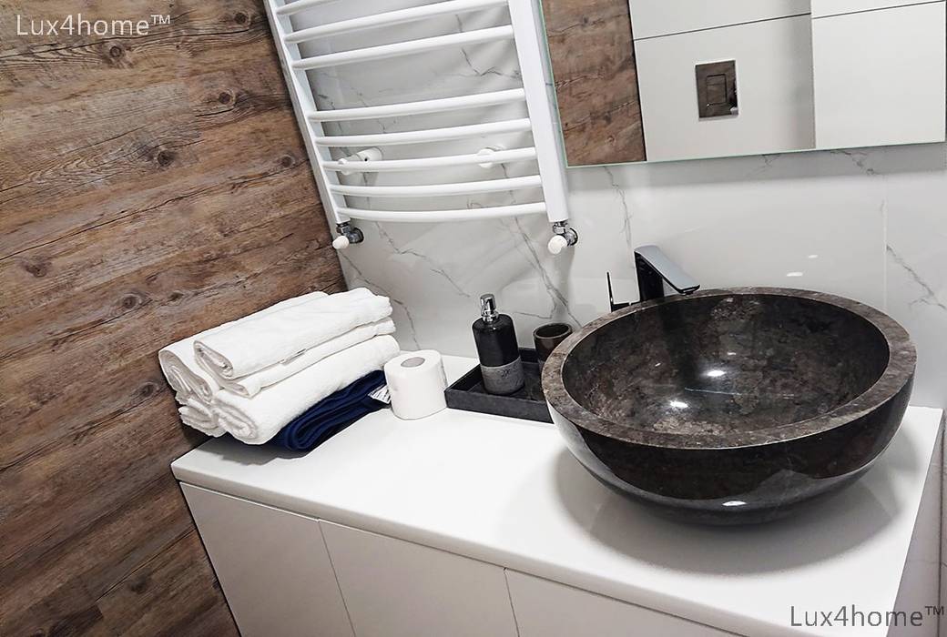 ​ Vessel Stone Sink - Black Stone Basin homify Industrial style bathroom