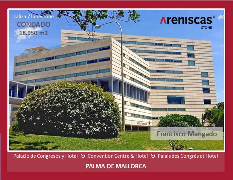 Palacio de Congresos Mallorca en piedra caliza CONDADO, ARENISCAS STONE ARENISCAS STONE พื้นที่เชิงพาณิชย์ หินปูน ศูนย์การประชุม