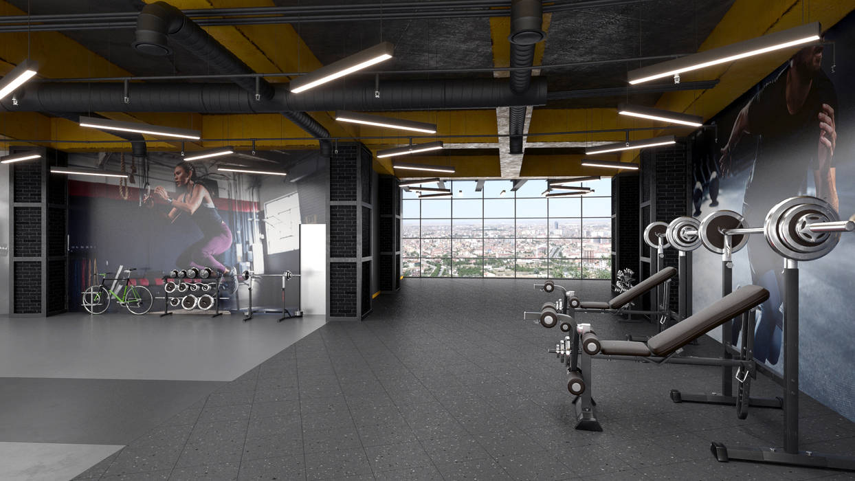 Fitness Salonu, Dündar Design - Mimari Görselleştirme Dündar Design - Mimari Görselleştirme Modern Gym