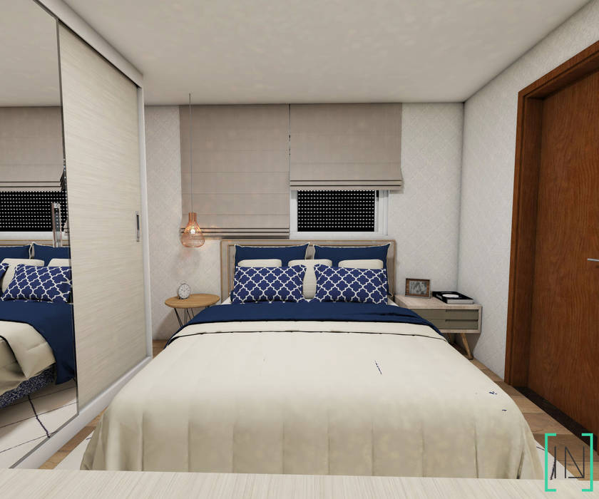 Apartamento de Casal, INOVE ARQUITETURA INOVE ARQUITETURA Modern style bedroom