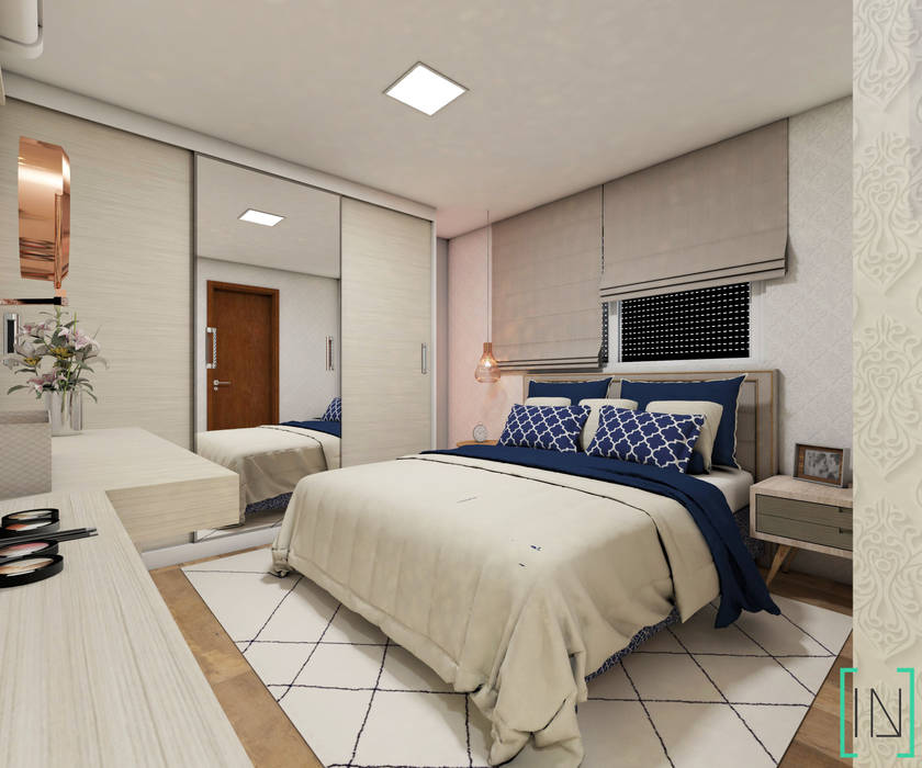 Apartamento de Casal, INOVE ARQUITETURA INOVE ARQUITETURA Dormitorios de estilo moderno