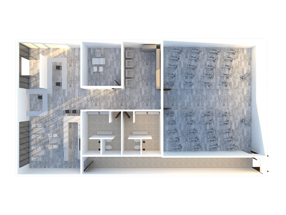 Conceptualización Club de Ciclismo para interiores, Re: Project SAS Re: Project SAS Modern Gym Gym