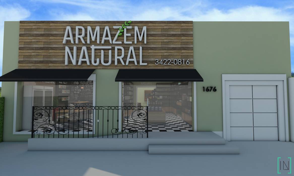 Loja de Produtos Naturais, INOVE ARQUITETURA INOVE ARQUITETURA Spazi commerciali Ferro / Acciaio Spazi commerciali