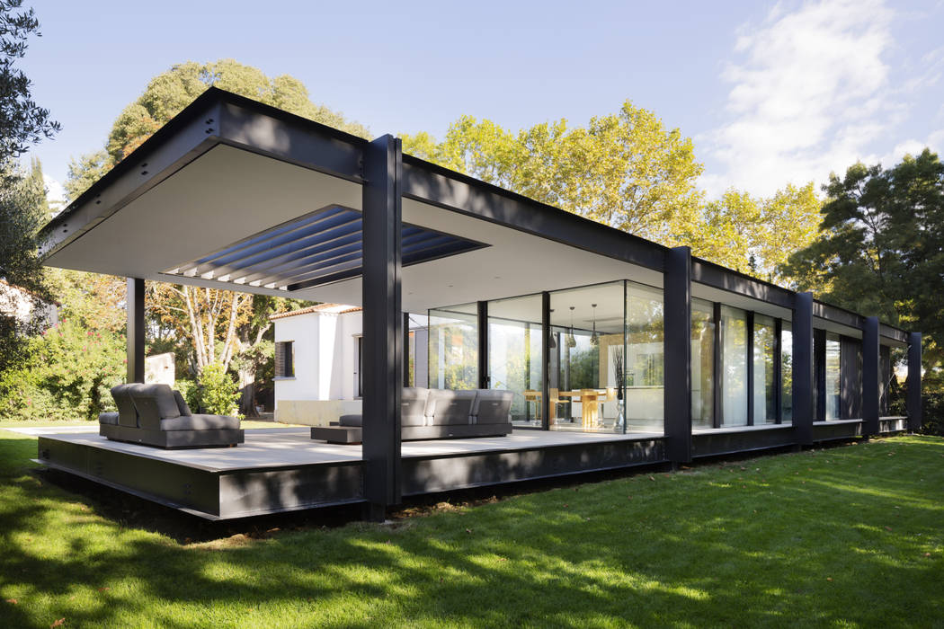 CTN HOUSE, Brengues Le Pavec architectes Brengues Le Pavec architectes Balcon, Veranda & Terrasse minimalistes Métal