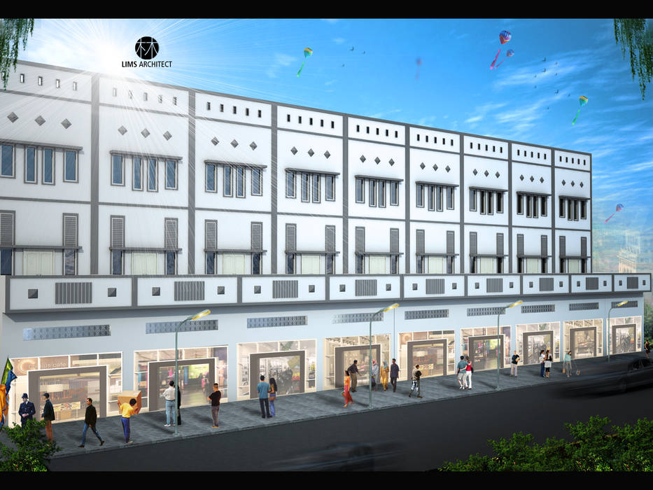 Ruko dan Town House Design, Lims Architect Lims Architect Espacios comerciales Oficinas y Tiendas